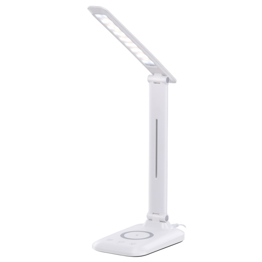 Dimmbar LED-skrivbordslampa med trådlös QI-laddning och USB LUMI LED/7W/230V vit