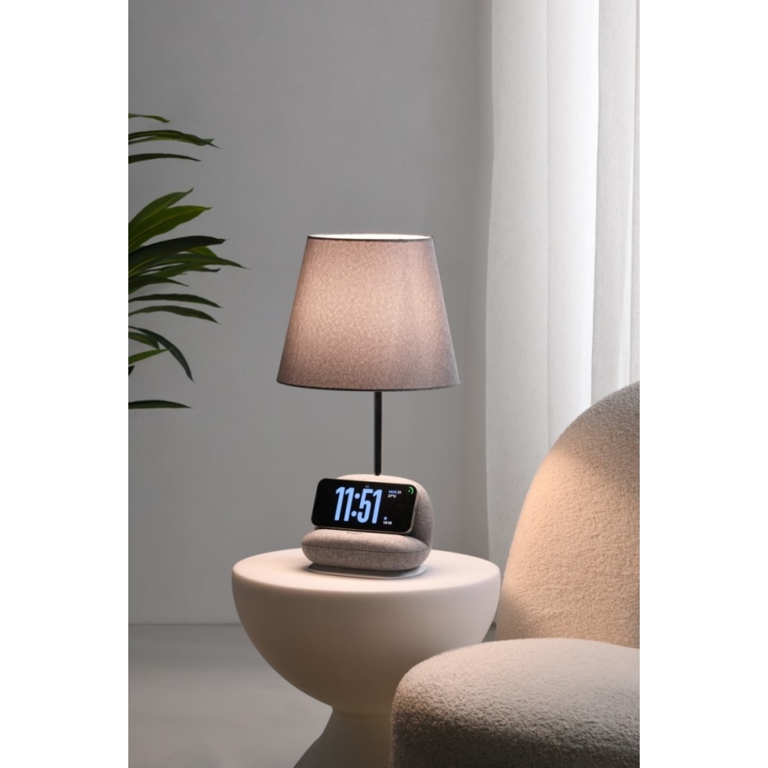 LED-dimmbar bordslampa med trådlös Qi-laddning SOFA LED/6W/230V grå