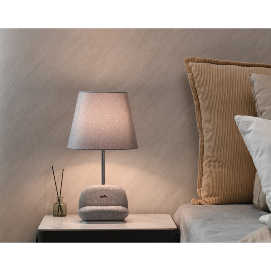 LED-dimmbar bordslampa med trådlös Qi-laddning SOFA LED/6W/230V grå