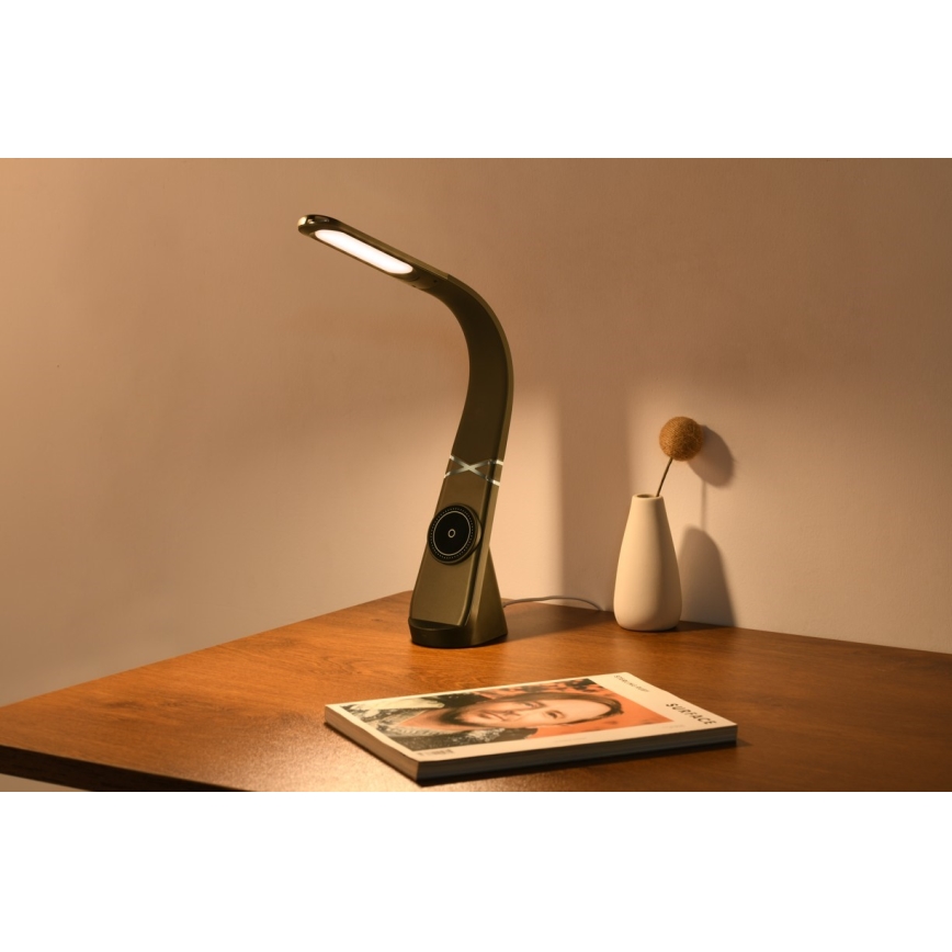 LED-dimmbar bordslampa med trådlös laddning MAGIC LED/5W/230V svart