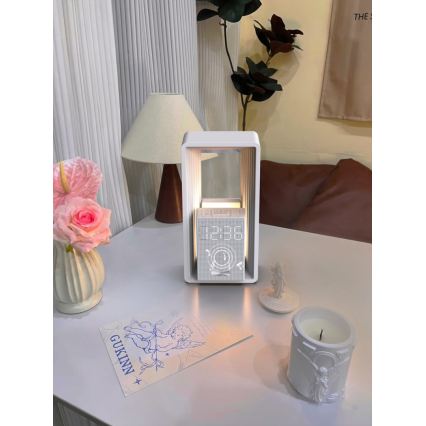 LED bordslampa med väckarklocka och laddning CALM LED/3,5W/5V
