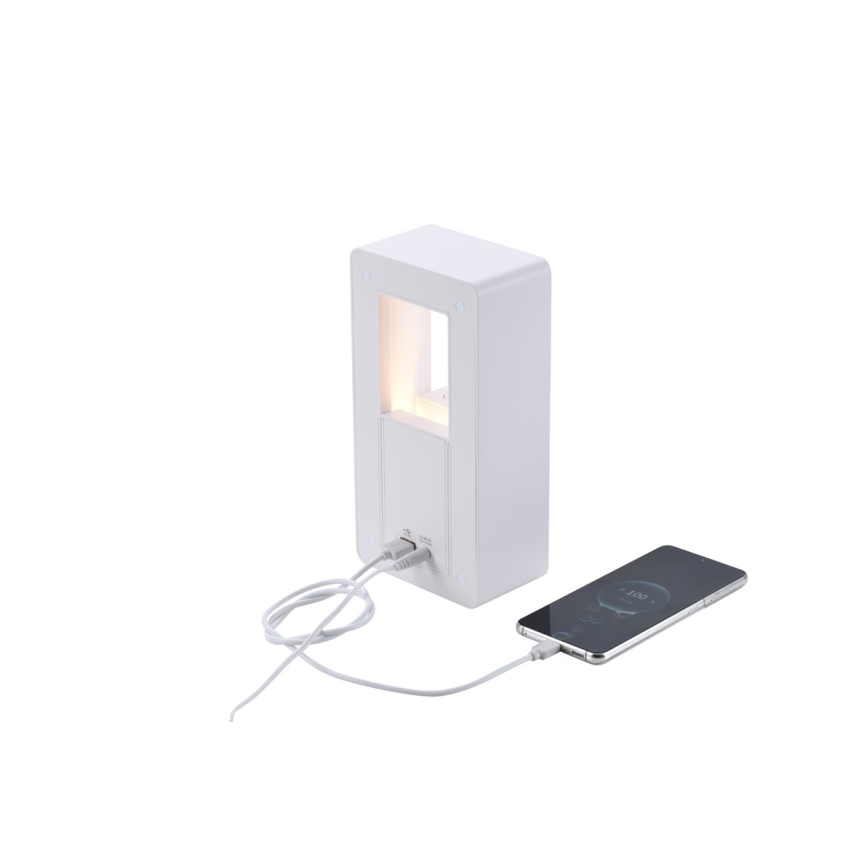LED bordslampa med väckarklocka och laddning CALM LED/3,5W/5V