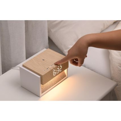 LED bordslampa med väckarklocka och laddning CALM LED/1,2W/5V