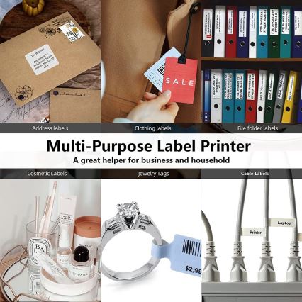 Digital etikettskrivare USB-C + 3x självhäftande etiketter