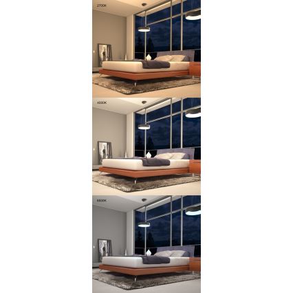 Immax NEO 07022L - LED ljusreglerad ljuskrona på textilsladd med fjärrkontroll AGUJERO LED/39W/230V Tuya