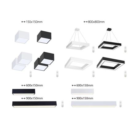 Immax NEO 07074-90 - LED Dimbar taklampa CANTO LED/50W/230V svart Tuya + fjärrkontroll