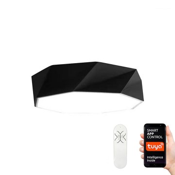 Immax NEO 07130-B40 - LED SMART Ljusreglerad taklampa DIAMANTE svart LED/31W/230V + fjärrkontroll 40cm Tuya ZigBee