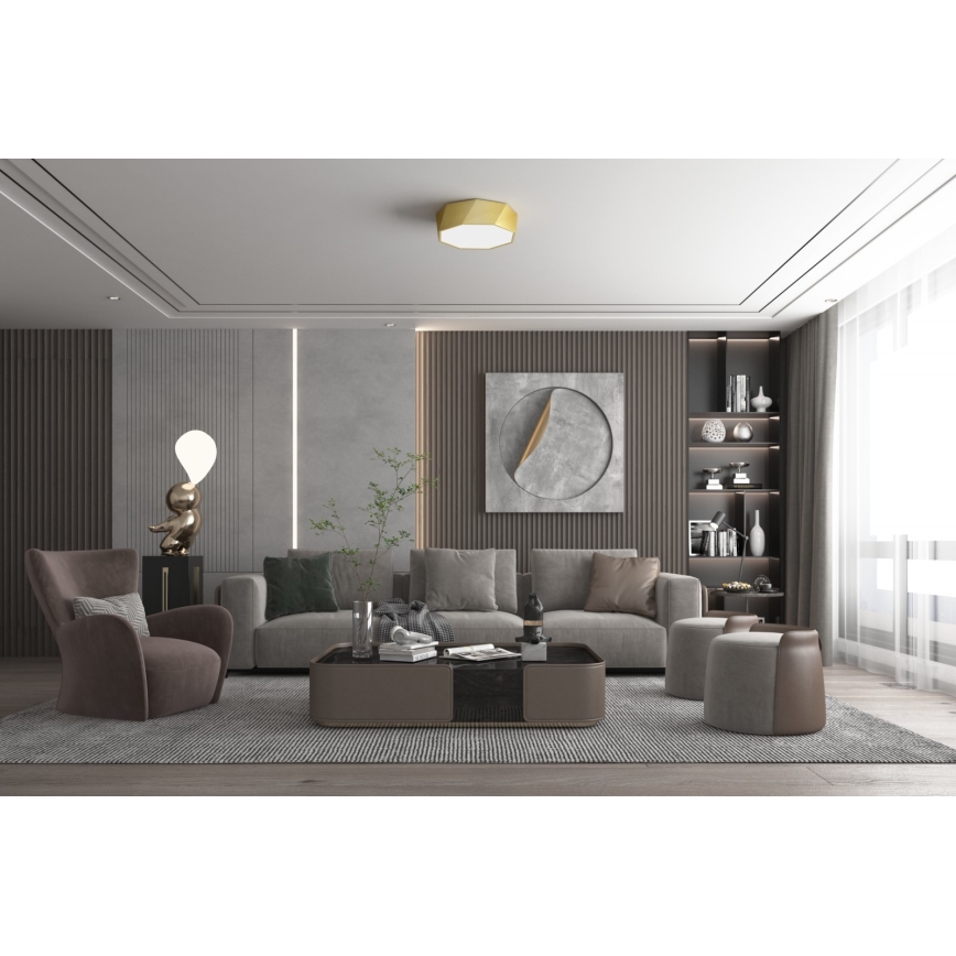 Immax NEO 07132-G40 - LED SMART Dimbart taklampa DIAMANTE LED/31W/230V guld 40 cm Tuya ZigBee + fjärrkontroll