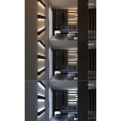 Immax NEO 07137-B - LED SMART Ljusreglerad vägglampa LINEA svart LED/40W/230V + fjärrkontroll 76 cm Tuya ZigBee