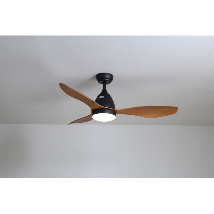 Immax NEO 07141-B - LED Takfläkt NEO LITE FRESCO LED/18W/230V Tuya Wi-Fi svart/brun + fjärrkontroll