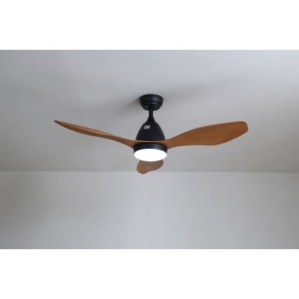 Immax NEO 07141-B - LED Takfläkt NEO LITE FRESCO LED/18W/230V Tuya Wi-Fi svart/brun + fjärrkontroll