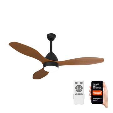 Immax NEO 07141-B - LED Takfläkt NEO LITE FRESCO LED/18W/230V Tuya Wi-Fi svart/brun + fjärrkontroll