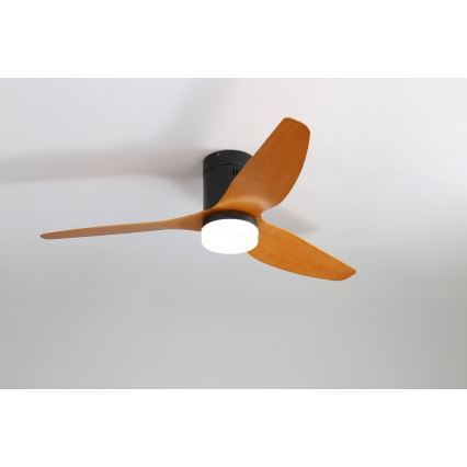 Immax NEO 07142-B - LED Takfläkt NEO LITE VENTO LED/18W/230V Tuya Wi-Fi svart/trä + fjärrkontroll