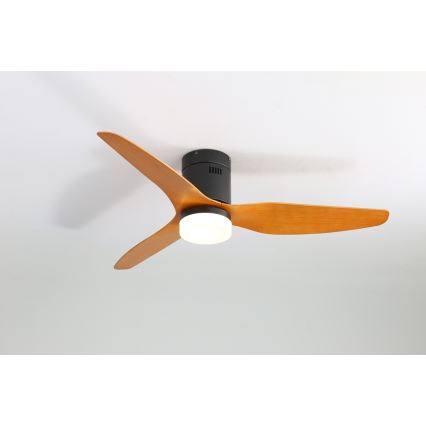 Immax NEO 07142-B - LED Takfläkt NEO LITE VENTO LED/18W/230V Tuya Wi-Fi svart/trä + fjärrkontroll