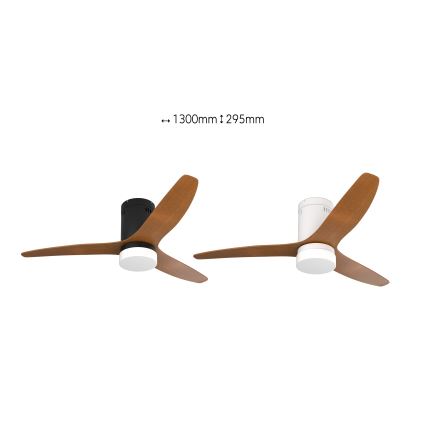 Immax NEO 07142-B - LED Takfläkt NEO LITE VENTO LED/18W/230V Tuya Wi-Fi svart/trä + fjärrkontroll