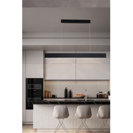 Immax NEO 07157-B120X - LED RGB+CCT Ljusreglerad ljuskrona på textilsladd MILANO LED/40W/230V Tuya svart