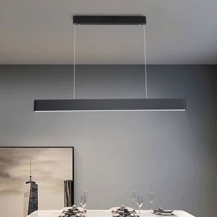 Immax NEO 07157-B120X - LED RGB+CCT Ljusreglerad ljuskrona på textilsladd MILANO LED/40W/230V Tuya svart