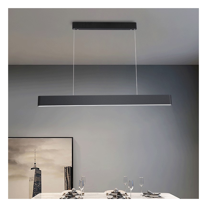 Immax NEO 07157-B120X - LED RGB+CCT Ljusreglerad ljuskrona på textilsladd MILANO LED/40W/230V Tuya svart