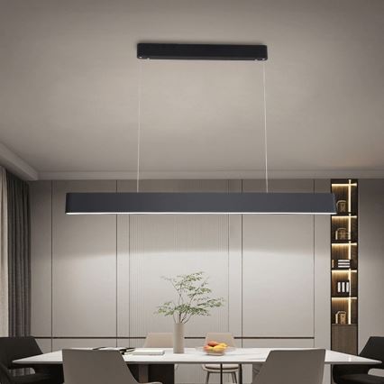 Immax NEO 07157-B120X - LED RGB+CCT Ljusreglerad ljuskrona på textilsladd MILANO LED/40W/230V Tuya svart