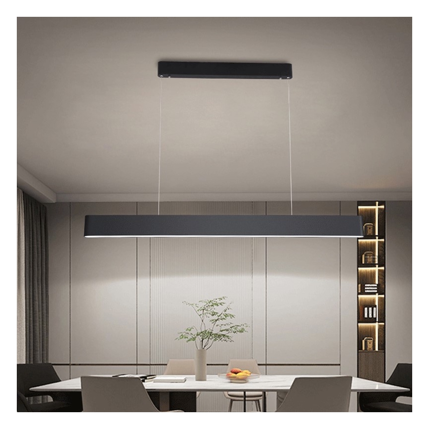 Immax NEO 07157-B120X - LED RGB+CCT Ljusreglerad ljuskrona på textilsladd MILANO LED/40W/230V Tuya svart
