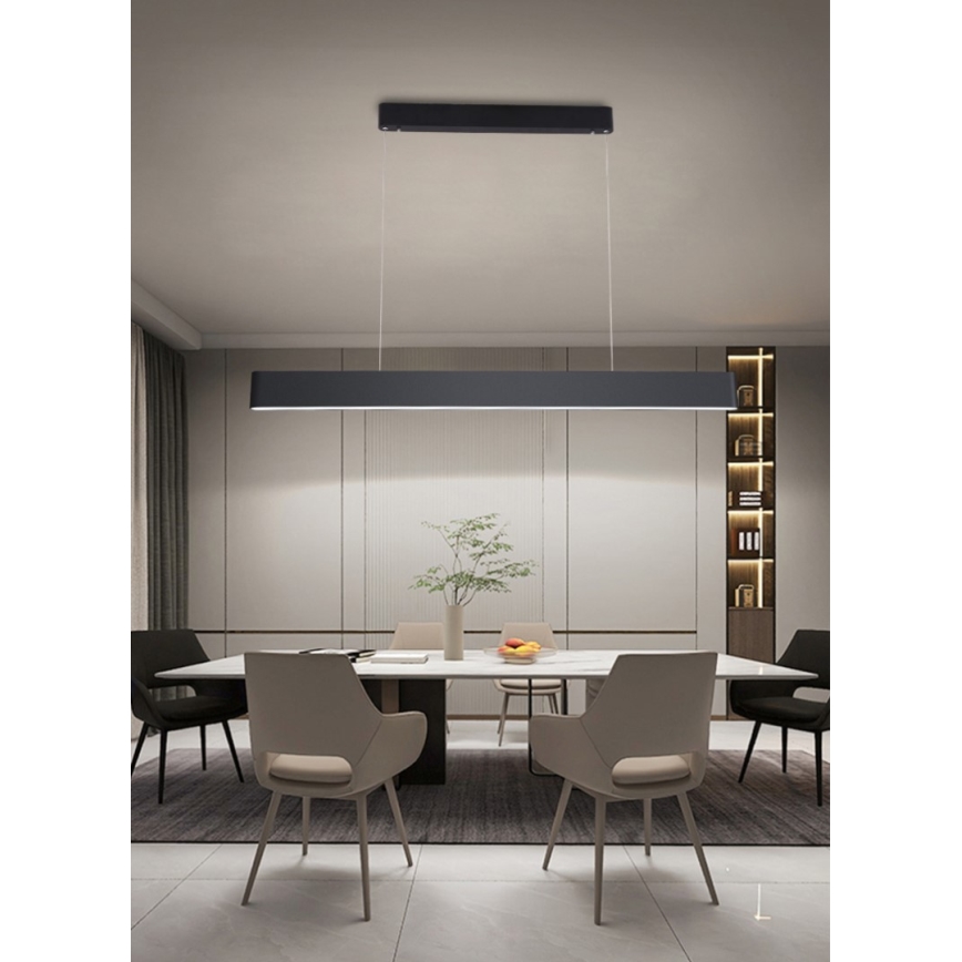 Immax NEO 07157-B120X - LED RGB+CCT Ljusreglerad ljuskrona på textilsladd MILANO LED/40W/230V Tuya svart