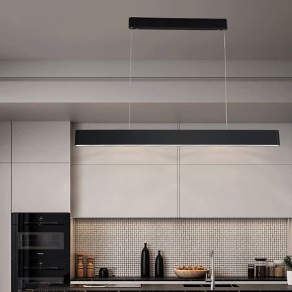 Immax NEO 07157-B120X - LED RGB+CCT Ljusreglerad ljuskrona på textilsladd MILANO LED/40W/230V Tuya svart