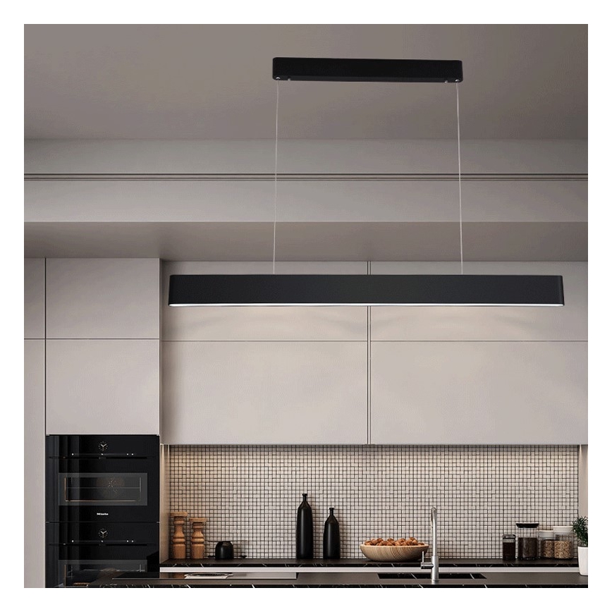 Immax NEO 07157-B120X - LED RGB+CCT Ljusreglerad ljuskrona på textilsladd MILANO LED/40W/230V Tuya svart