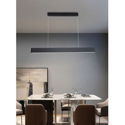 Immax NEO 07157-B120X - LED RGB+CCT Ljusreglerad ljuskrona på textilsladd MILANO LED/40W/230V Tuya svart