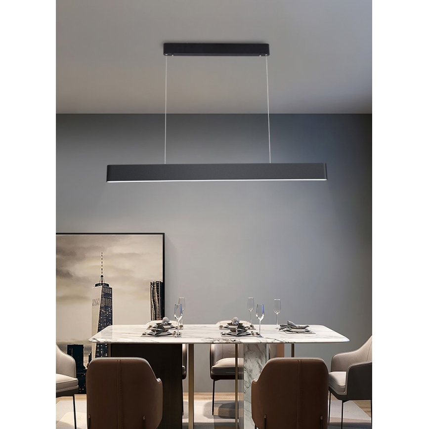 Immax NEO 07157-B120X - LED RGB+CCT Ljusreglerad ljuskrona på textilsladd MILANO LED/40W/230V Tuya svart