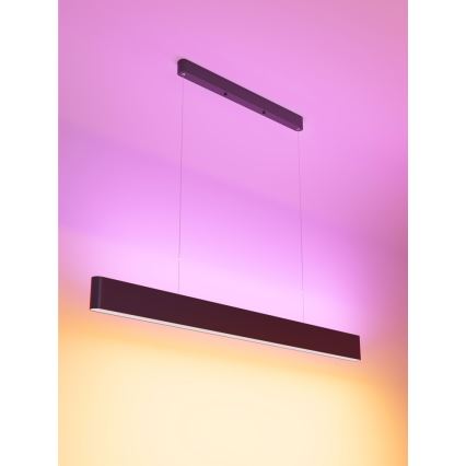 Immax NEO 07157-B120X - LED RGB+CCT Ljusreglerad ljuskrona på textilsladd MILANO LED/40W/230V Tuya svart