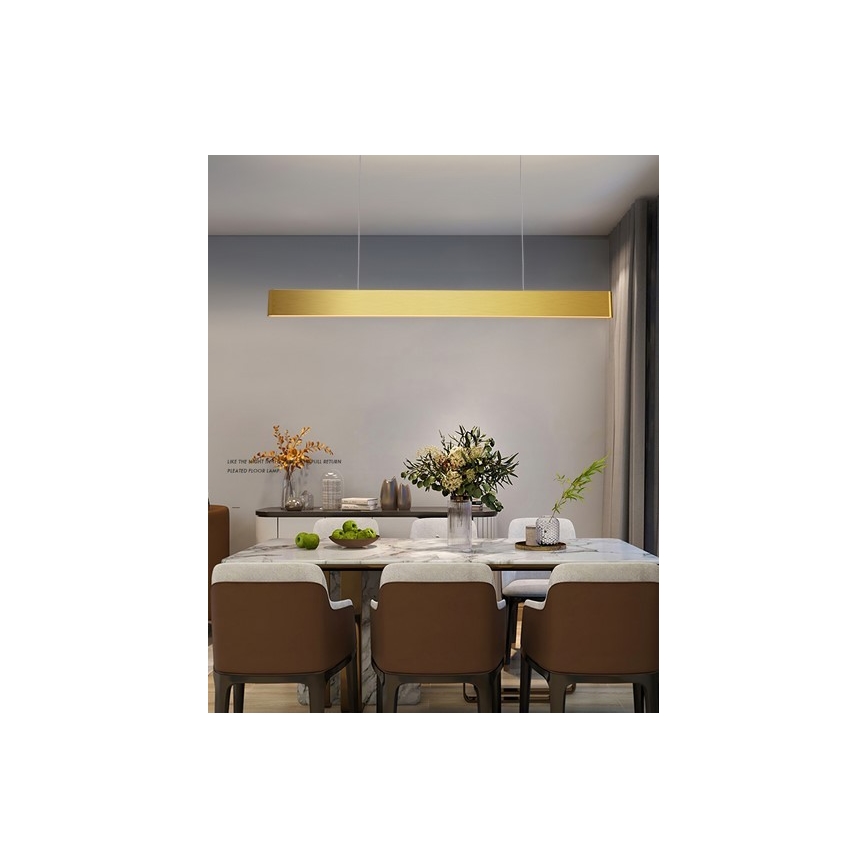 Immax NEO 07157-G120X - LED RGB+CCTW Ljusreglerad ljuskrona på textilsladd MILANO LED/40W/230V Tuya guld