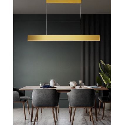 Immax NEO 07157-G120X - LED RGB+CCTW Ljusreglerad ljuskrona på textilsladd MILANO LED/40W/230V Tuya guld