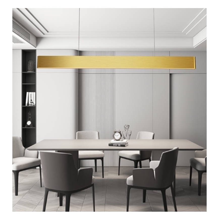 Immax NEO 07157-G120X - LED RGB+CCTW Ljusreglerad ljuskrona på textilsladd MILANO LED/40W/230V Tuya guld