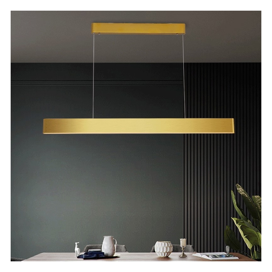 Immax NEO 07157-G120X - LED RGB+CCTW Ljusreglerad ljuskrona på textilsladd MILANO LED/40W/230V Tuya guld