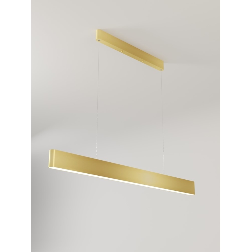 Immax NEO 07157-G120X - LED RGB+CCTW Ljusreglerad ljuskrona på textilsladd MILANO LED/40W/230V Tuya guld