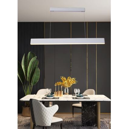 Immax NEO 07157-W120X - LED RGB+CCT Ljusreglerad ljuskrona på textilsladd MILANO LED/40W/230V Tuya vit