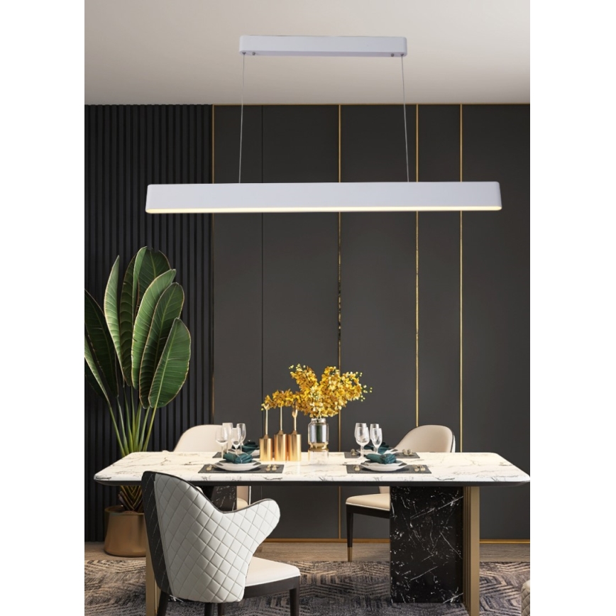 Immax NEO 07157-W120X - LED RGB+CCT Ljusreglerad ljuskrona på textilsladd MILANO LED/40W/230V Tuya vit