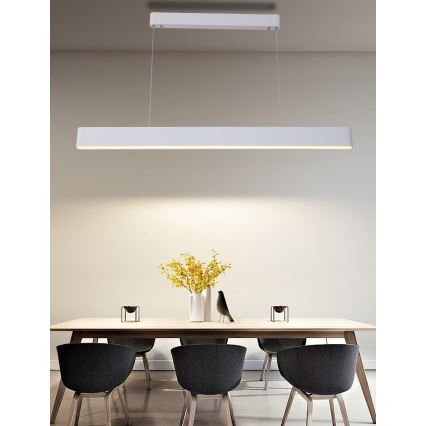 Immax NEO 07157-W120X - LED RGB+CCT Ljusreglerad ljuskrona på textilsladd MILANO LED/40W/230V Tuya vit
