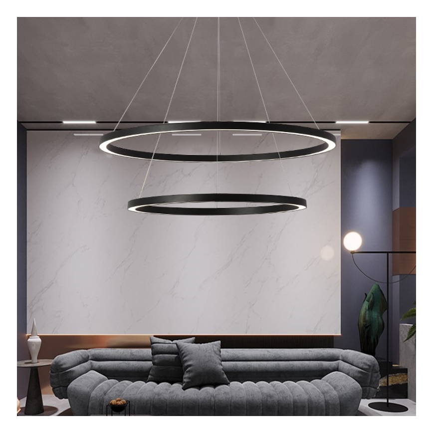 Immax NEO 07158-B80-60 - LED dimbar taklampa FINO LED/93W/230V Tuya svart + fjärrkontroll