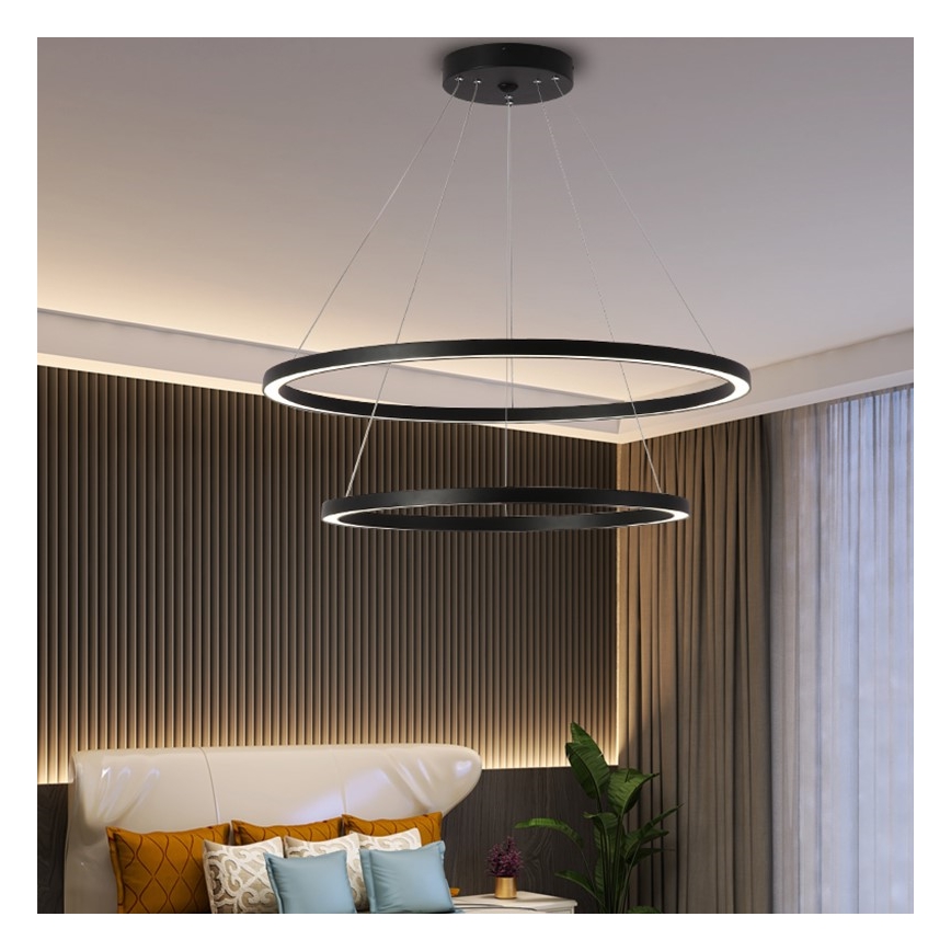 Immax NEO 07158-B80-60 - LED dimbar taklampa FINO LED/93W/230V Tuya svart + fjärrkontroll