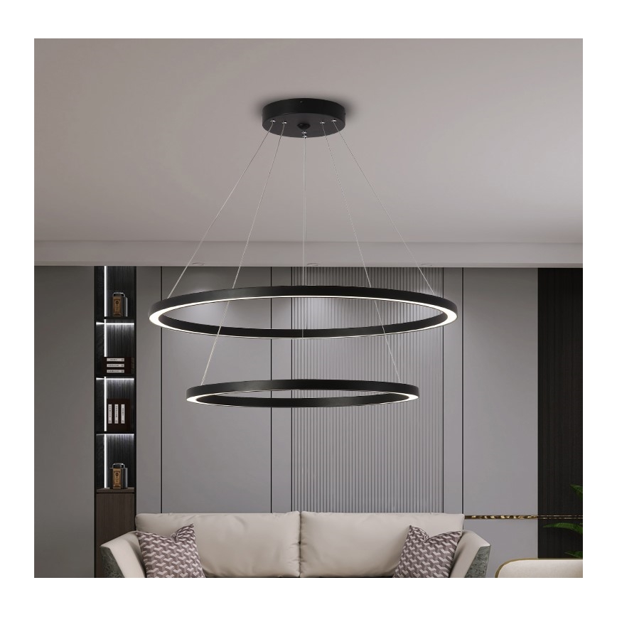 Immax NEO 07158-B80-60 - LED dimbar taklampa FINO LED/93W/230V Tuya svart + fjärrkontroll