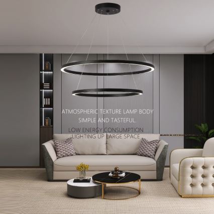 Immax NEO 07158-B80-60 - LED dimbar taklampa FINO LED/93W/230V Tuya svart + fjärrkontroll