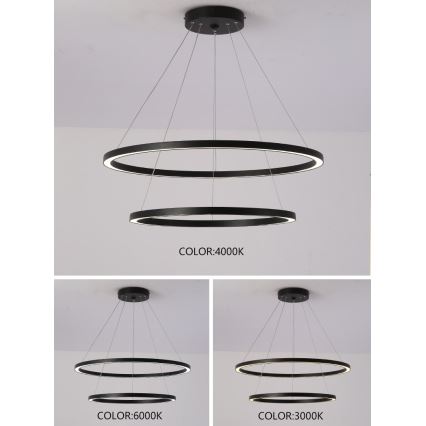 Immax NEO 07158-B80-60 - LED dimbar taklampa FINO LED/93W/230V Tuya svart + fjärrkontroll