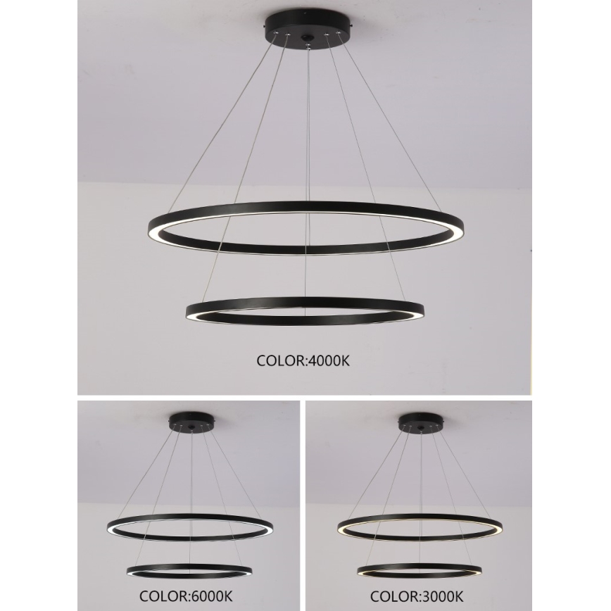 Immax NEO 07158-B80-60 - LED dimbar taklampa FINO LED/93W/230V Tuya svart + fjärrkontroll