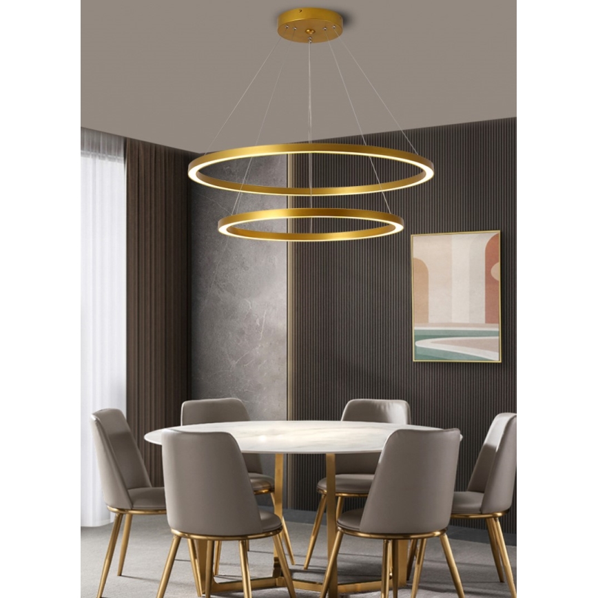 Immax NEO 07159-G80-60 - LED dimbar taklampa FINO LED/93W/230V Tuya guld + fjärrkontroll