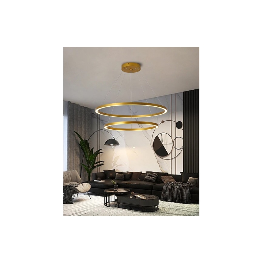 Immax NEO 07159-G80-60 - LED dimbar taklampa FINO LED/93W/230V Tuya guld + fjärrkontroll