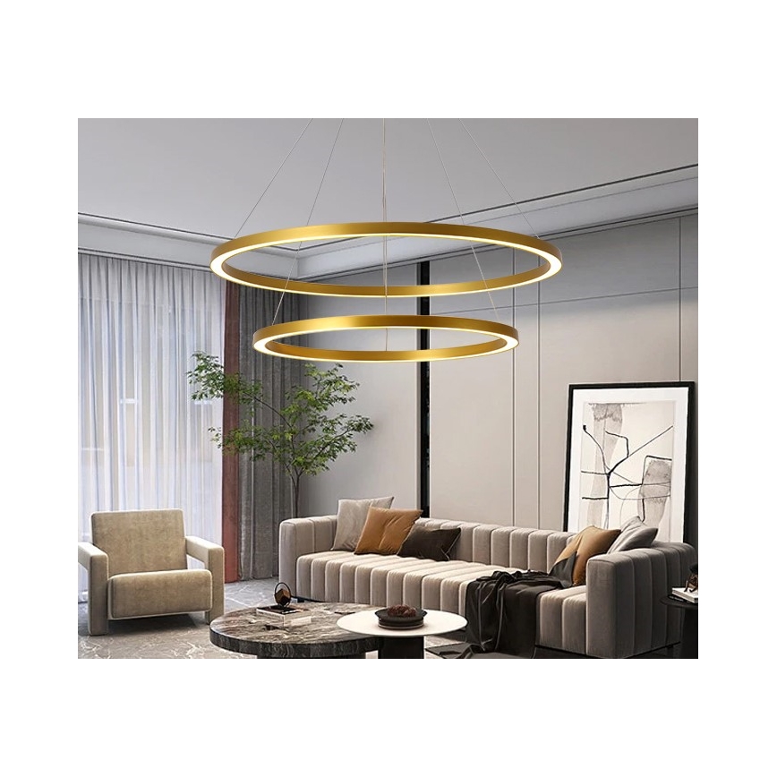 Immax NEO 07159-G80-60 - LED dimbar taklampa FINO LED/93W/230V Tuya guld + fjärrkontroll