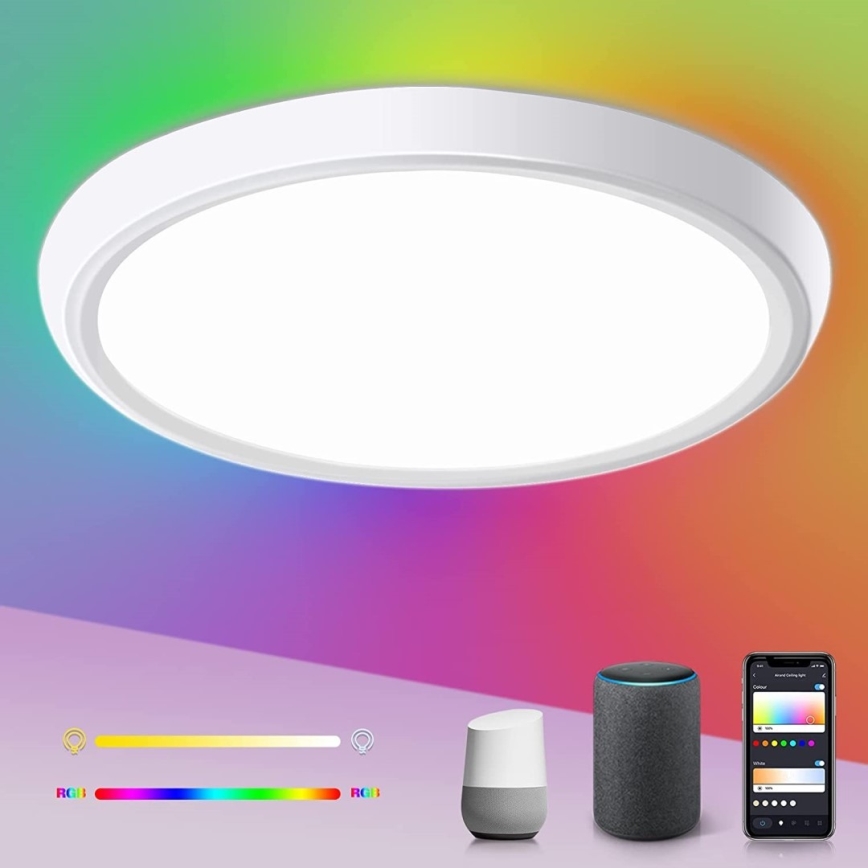 Immax NEO 07164-40 - LED RGB+CCT Dimbart takarmatur NEO LITE TUDO LED/50W/230V Wi-Fi Tuya + fjärrkontroll