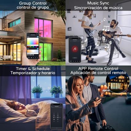 Immax NEO 07167-B40 - LED RGB+CCT dimbar taklampa NEO LITE TUDO LED/50W/230V Wi-Fi Tuya svart + fjärrkontroll