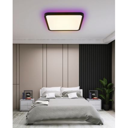 Immax NEO 07167-B40 - LED RGB+CCT dimbar taklampa NEO LITE TUDO LED/50W/230V Wi-Fi Tuya svart + fjärrkontroll